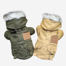 Adorable Windproof Coat with Faux Fur Lined Hood for Small Dogs