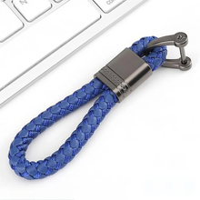 Hand-Woven Leather Car Key Ring Chain Charm Metal Key Holder