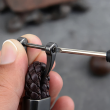 Hand-Woven Leather Car Key Ring Chain Charm Metal Key Holder