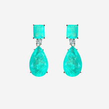 Alluring Ladies Large Tourmaline Drop Earrings With Zirconia Accents