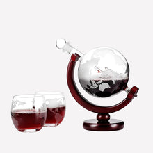 Exquisite Glass Globe Decanter With Finished Wood Stand