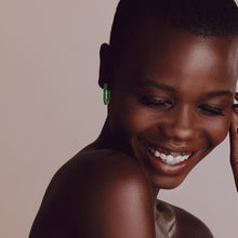 Elegant Ladies Green Cubic Zirconia Hoop Earrings