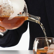 Exquisite Glass Globe Decanter With Finished Wood Stand