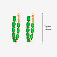 Elegant Ladies Green Cubic Zirconia Hoop Earrings
