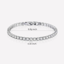 Elegant Ladies Silver Tennis Bracelet with Sparkling Cubic Zirconia Gems