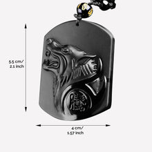 Exotic Black Elephant or Wolf Pendant Lucky Amulet Necklace