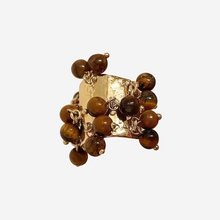 Vintage Natural Stone Malachite Glass Multi-Pendant High-Grade Fringe Open Ring