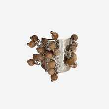 Vintage Natural Stone Malachite Glass Multi-Pendant High-Grade Fringe Open Ring