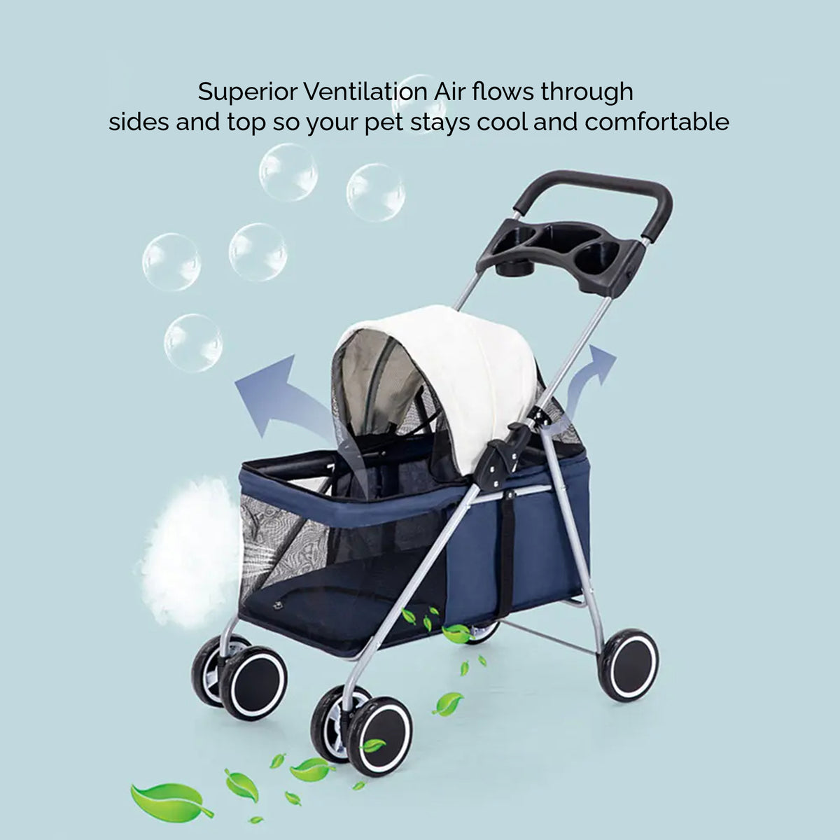 Luxury Fashion Pet Stroller Folds for Easy Storage