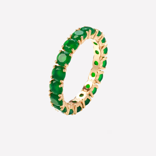 Stunning Green Zircon Wedding Band, Engagement & Promise Ring
