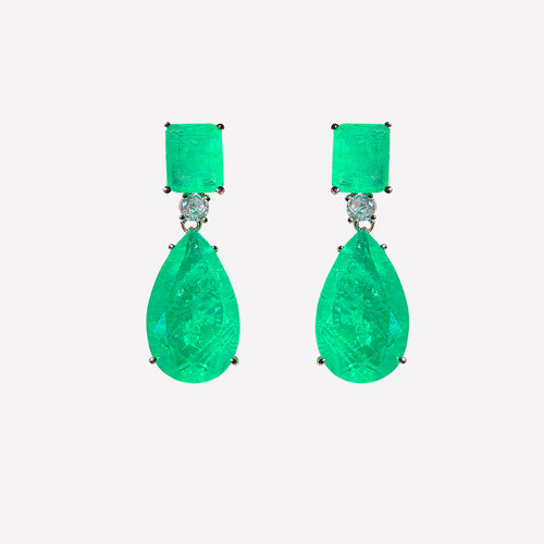Alluring Ladies Large Tourmaline Drop Earrings With Zirconia Accents