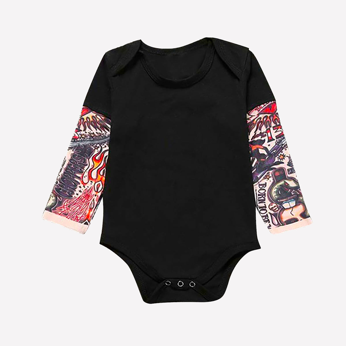Adorable Fashion Baby Onesie with Tattoo Sleeves