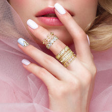 Elegant Gold-Tone Jewelled Womens Fashion Accessory Ring
