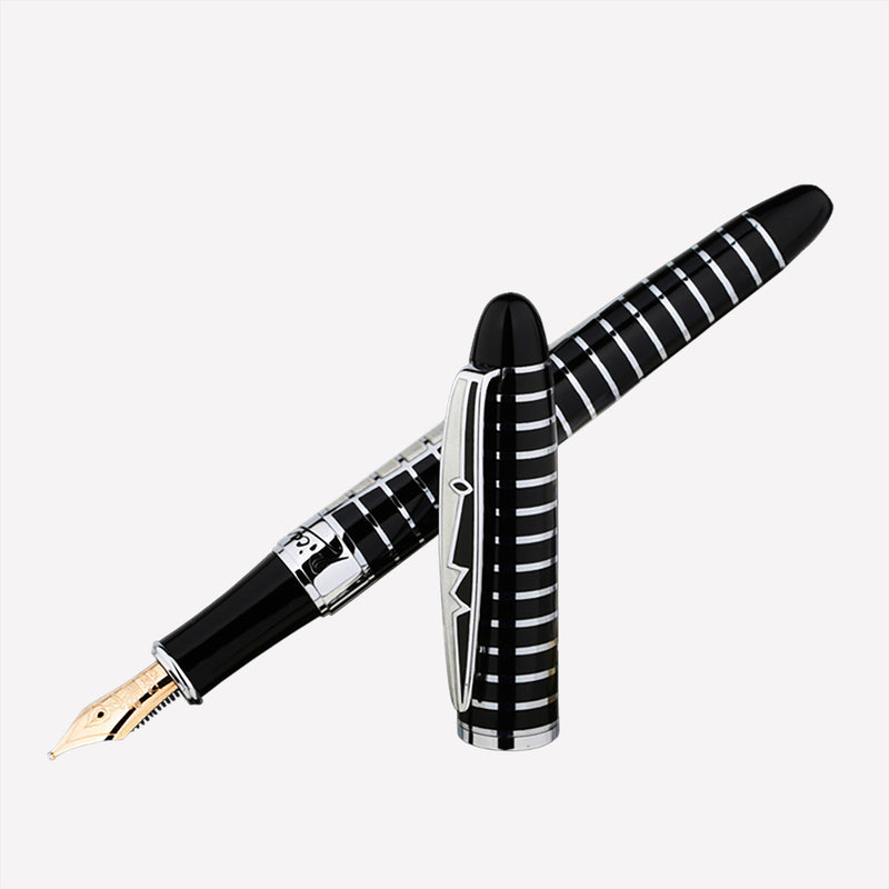 Stunning Black & Silver Picasso-Inspired Fountain Pen