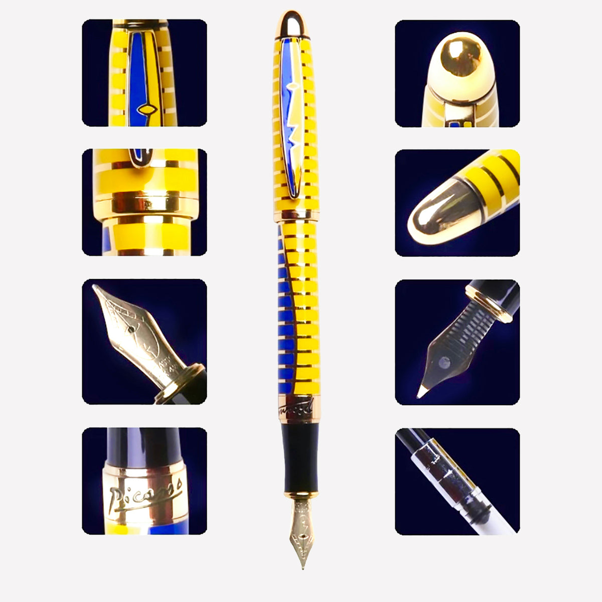 Stunning Yellow and Blue Picasso Inspired Fountain Pen