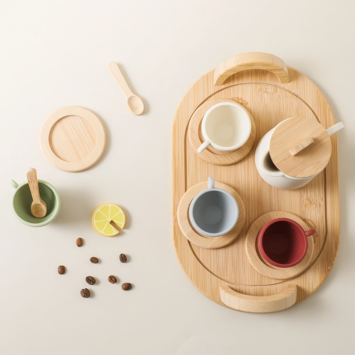 The Petite Gourmand Tea Set in Natural Wood