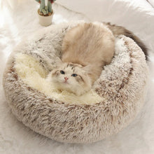 Plush Round Pet Bed & Comfy Warm Nest for Cats & Dogs