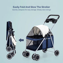 Luxury Fashion Pet Stroller Folds for Easy Storage