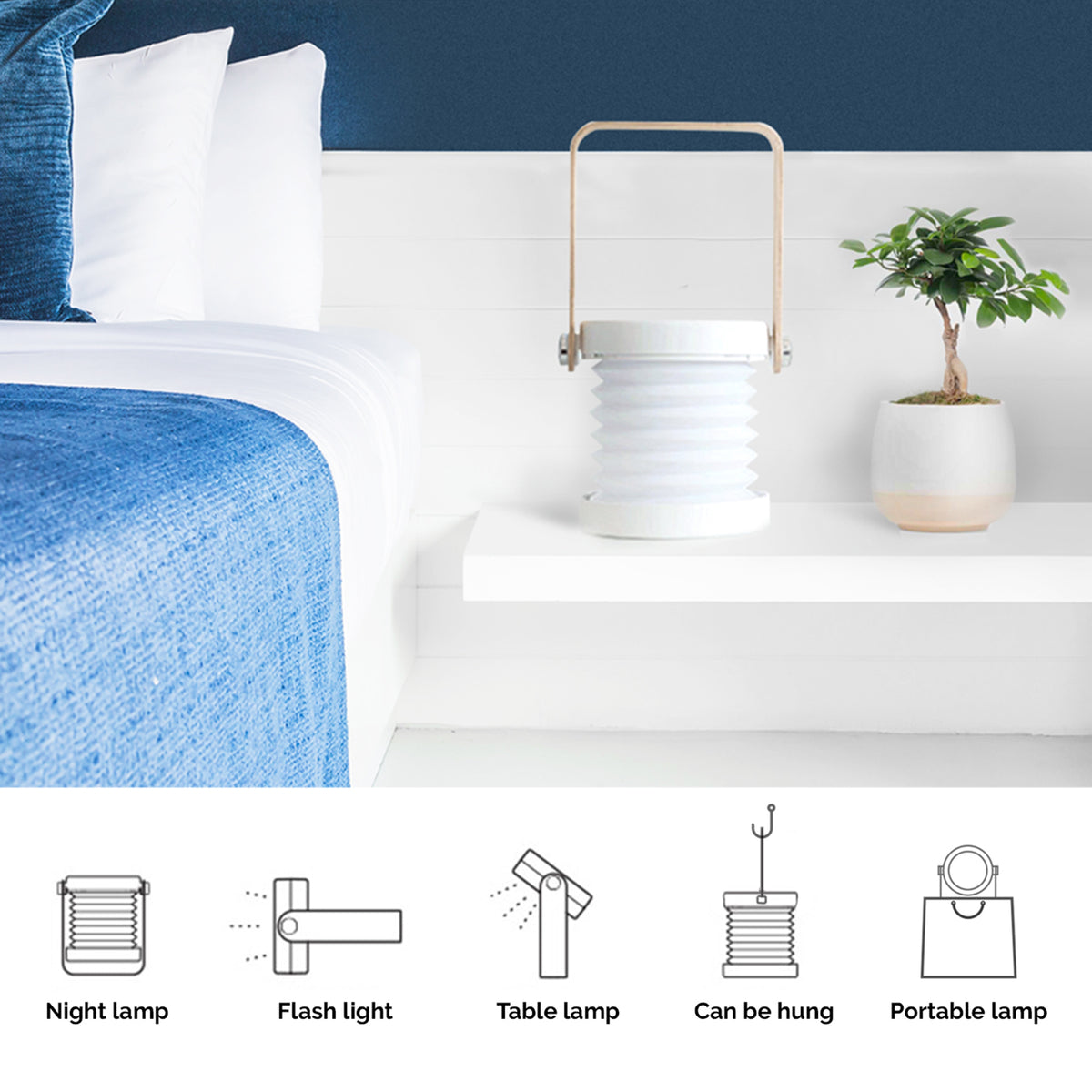 Amazing Folding & Dimmable Portable Light for Bedside