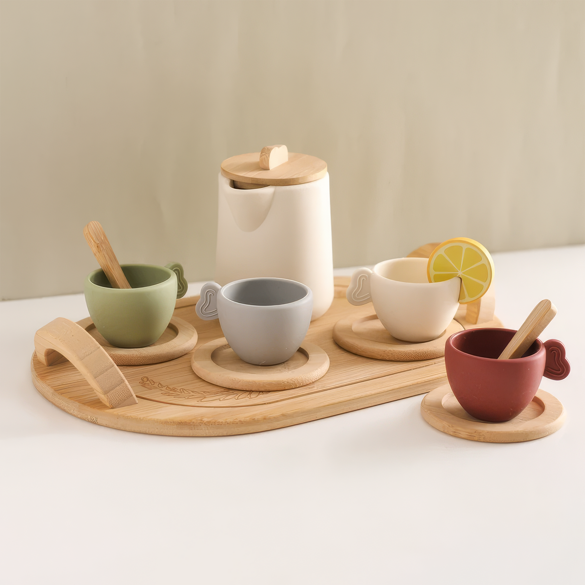 The Petite Gourmand Tea Set in Natural Wood