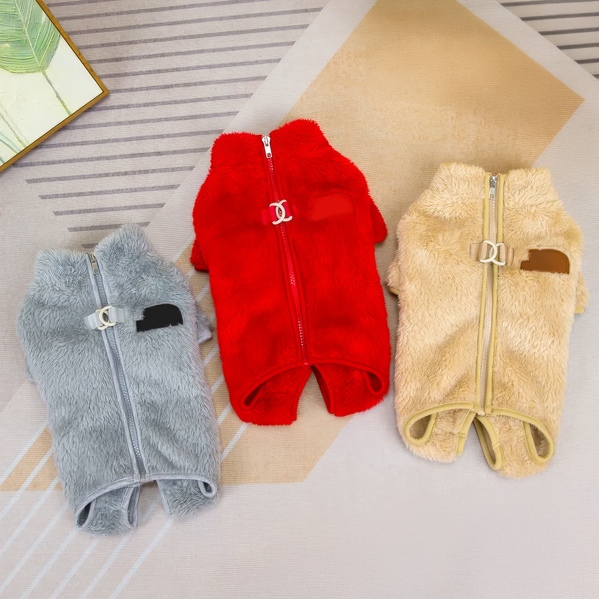 Winter Dogs Jumpsuit Coat with Zipper Warm Pet Jacket Overalls for Small Dogs