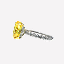 Radiant Yellow Zirconia Solitaire Engagement-Style Ring