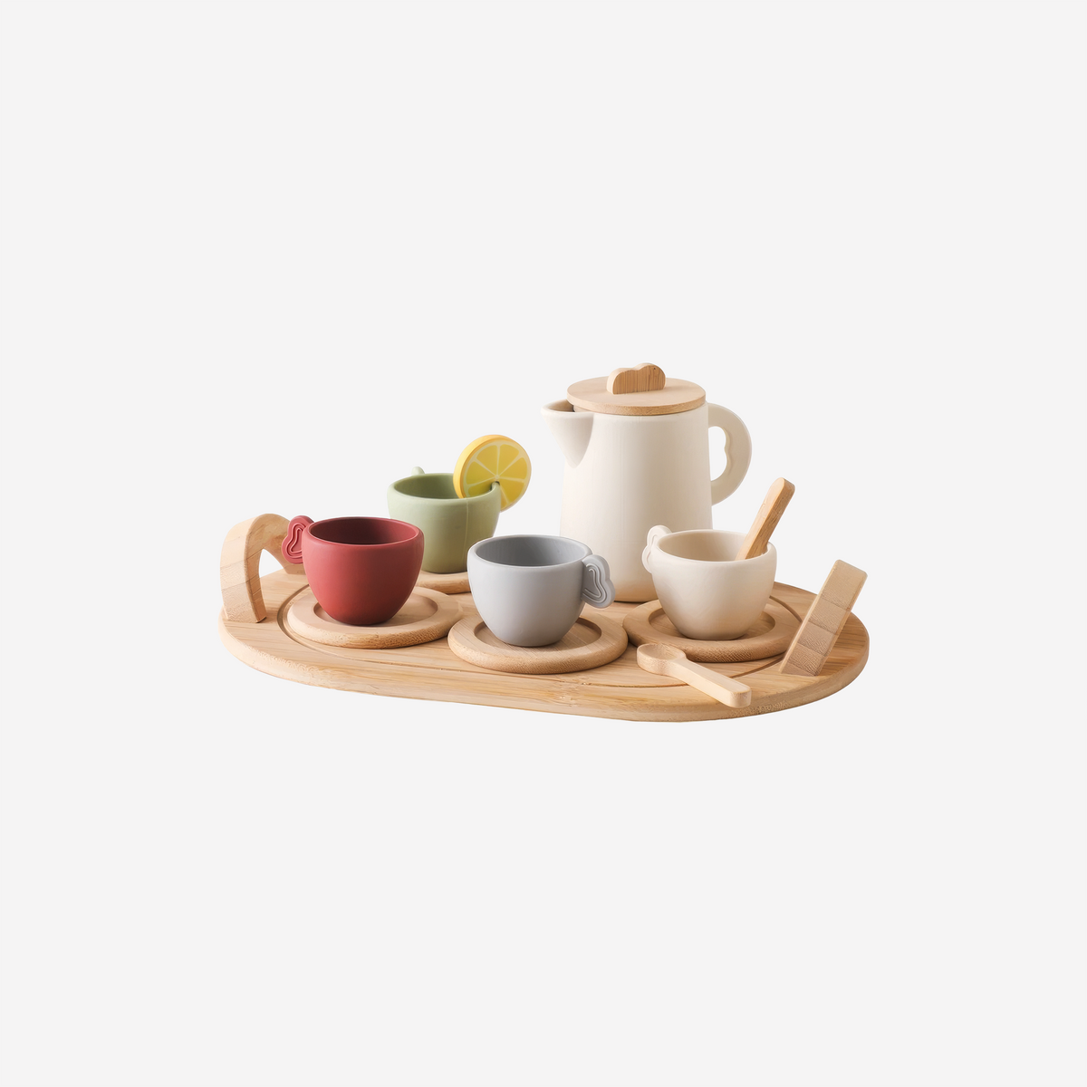 The Petite Gourmand Tea Set in Natural Wood 