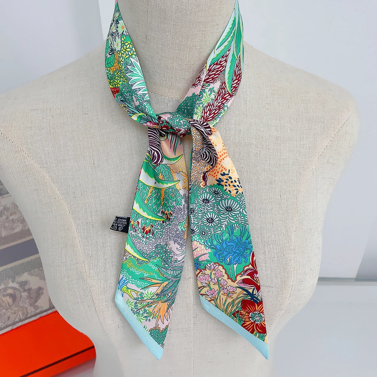 Design Zebra in Flowers Women Scarf Luxury Silk Scarf