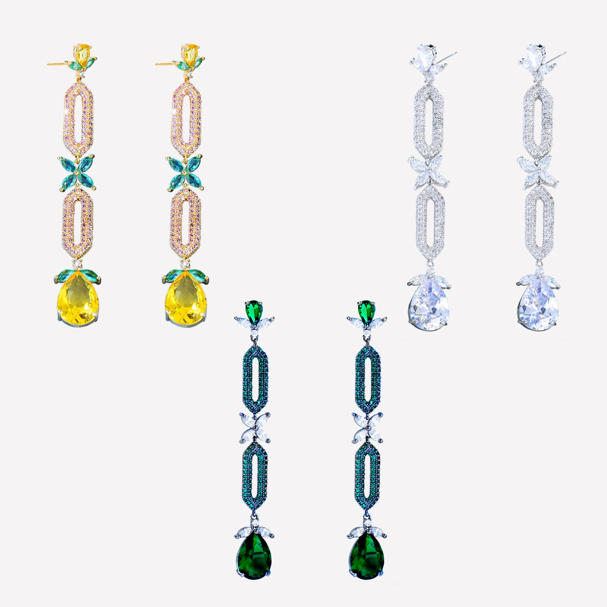 Sparkling Long Dangle Earrings for Night Club & Party