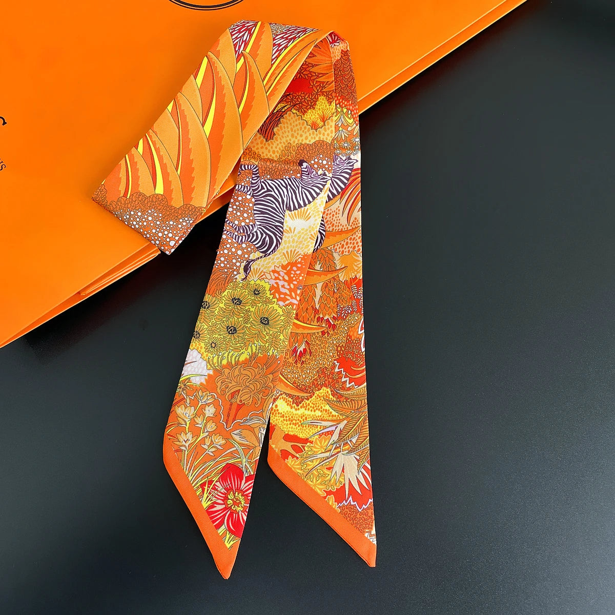 Design Zebra in Flowers Women Scarf Luxury Silk Scarf