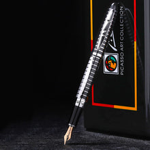 Stunning Black & Silver Picasso-Inspired Fountain Pen