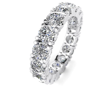 14K Solid White Gold Eternity Wedding Ring | Stunning Moissanite Engagement Jewellery | AEAW Piece With 585 Marking & Sparkling DF Color | Available Widths 3 mm - 5 mm.