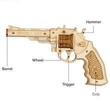 Robotime 3D Revolver Wooden Model Toy Gun Kit | Handsome 102 Piece Set | Unisex Male & Female | Perfect Gift for Kids Children Youth Adults & Anyone Who Love Hobbies.