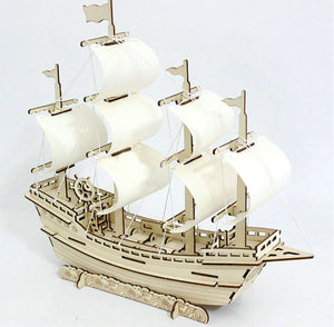 70-Piece 3D Ming Dynasty Wooden Model Ship | DIY Self-Assembly Wood Sailboat Puzzle Toy | Unisex Male Female Perfect For All Ages: Children Kids Youth & Adults.