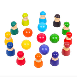 Large Creative Educational Rainbow Stacker | Wooden Montessori™ Style Rainbow Building Blocks for Education & Learning Development  | Perfect Toy For Kids Children & Youth.