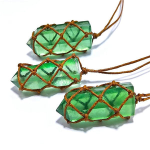 Gorgeous Natural Blue & Green Fluorite Pendant | Artisanal Quality Handmade Quartz Crystal Necklace| Unisex Male Female Jewellery | Perfect For Male Female Adults & Youth.