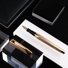 Grand Premier Collection Gold Fountain Pen | 14K Fine Writing Instrument | Featuring Bicolour Coated Medium Nib & Unique Three-Dimensional Geometric Pattern | Perfect For Graduates Teens Adults Professionals Executive Writers & Seniors