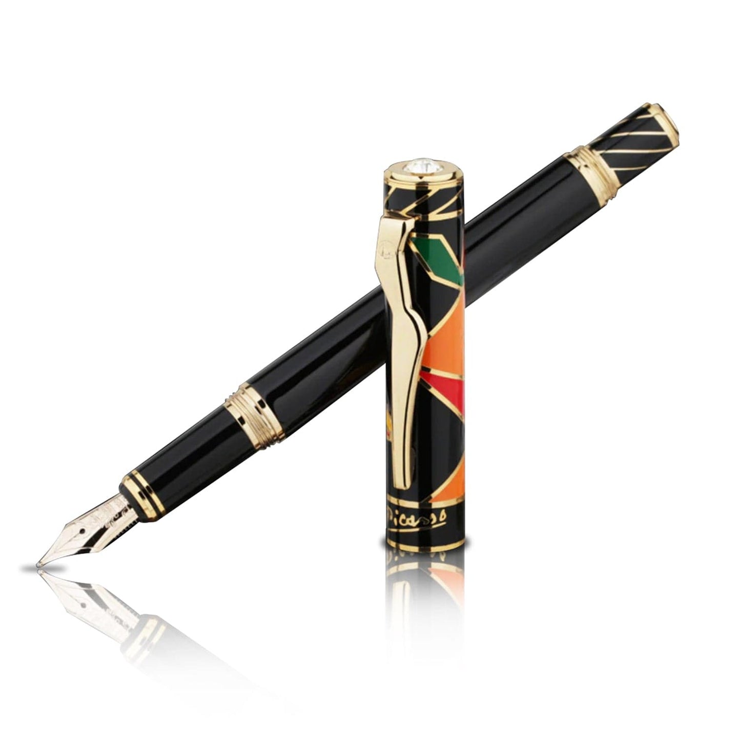 The Picasso 10K Gold-Plated Fountain Pen | Classic Writing Instrument With Elegant Fine-Art Artwork-Inspired Design | Perfect for Home Work Or School | Ideal For Students Business People Artists & More.
