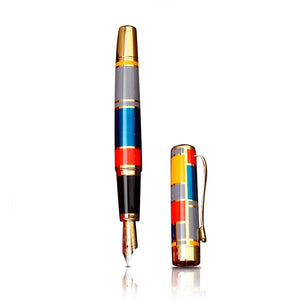 Luxurious Colourful Mosaic Fountain Pen | Exquisite Fine Writing Instrument | Featuring Gold Metal Clip & Iruarita Nib | Unisex Male Female item | Ideal for Teens & Adults | Perfect For Home School or Business.