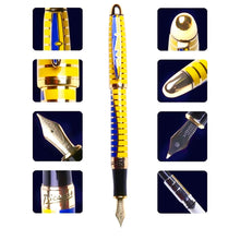 Stunning Gold Picasso Fountain Pen | Luxurious Fine Writing Instrument | Featuring 10K Gold Nib | Unisex Male Female Item | Perfect for Teens Adults & Seniors | Ideal For Home School Business Writing Drawing Graphics Design & Document Signing.