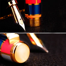 Luxurious Colourful Mosaic Fountain Pen | Exquisite Fine Writing Instrument | Featuring Gold Metal Clip & Iruarita Nib | Unisex Male Female item | Ideal for Teens & Adults | Perfect For Home School or Business.