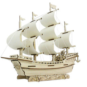 70-Piece 3D Ming Dynasty Wooden Model Ship | DIY Self-Assembly Wood Sailboat Puzzle Toy | Unisex Male Female Perfect For All Ages: Children Kids Youth & Adults.