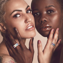 Dubai Luxury Stacked Cubic Zirconia Ring | Bold Rainbow Unisex Male Female Finger Fashion Accessory.